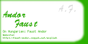 andor faust business card